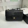 Chanel Chevron Caviar Black Double Flap Bag with gold hardware