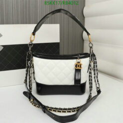 Chanel Gabrielle Quilted Small Shoulder Bag in white and black