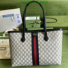 Dupe Gucci Beige and Blue Medium Tote Bag in GG Supreme Canvas HB685