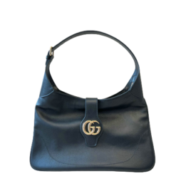 Dupe Gucci Large Aphrodite Black Shoulder Bag JLT821 - FRONT VIEW