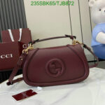 Gucci Red Smooth Leather Small Top Handle Bag 88878