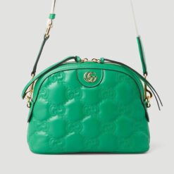 Fake Gucci GG Matelassé Green Leather Bag PZK456 FOR SALE ONLINE