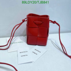 Faux Bottega Veneta Red Cassette Bucket Shoulder Bag LK7475