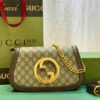 Gucci Faux Blondie Shoulder Bag with Brown Leather and Gold Hardware