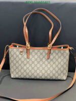 Gucci GG Emblem Small Tote Bag with Leather Trim RML852