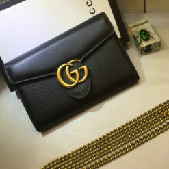 Gucci Small GG Black Marmont Bag Fashionable Copy with gold hardwar