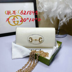 Gucci White Horsebit Shoulder Bag Fake LNK674