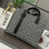 Imitation Loewe Dark Grey Black Canvas and Cowhide Horizontal Tote IO955