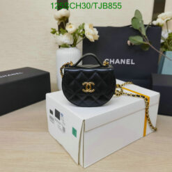 Knockoff Chanel Micro Quilted Pearl Top Handle CC Chain Bag Black MG1234