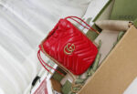 Gucci Red Matelassé Leather Mini Bucket Bag 575163