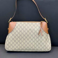 Medium Gucci GG Emblem Fake Bag with Leather Brown Trim MBL493