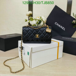 Replica Chanel Wallet On Chain in Black Caviar Leather with Gold Accents SS23WT