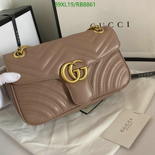 Small Gucci GG Marmont Shoulder Bag in Beige with Double G Logo 321654