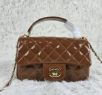 Chanel Classic Flap Bag With Top Handle Brown B67890